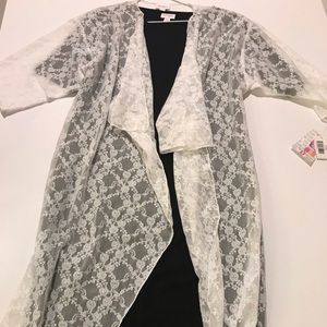 Lularoe white lacy Shirley sz sm (2 + get 10% off)